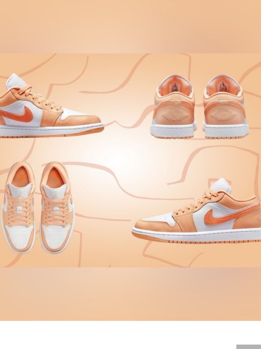 Nike Women's Air Jordan 1 Low 'Sunset Haze' Bright Citrus DC0774 801 Size 9 - Picture 6 of 8